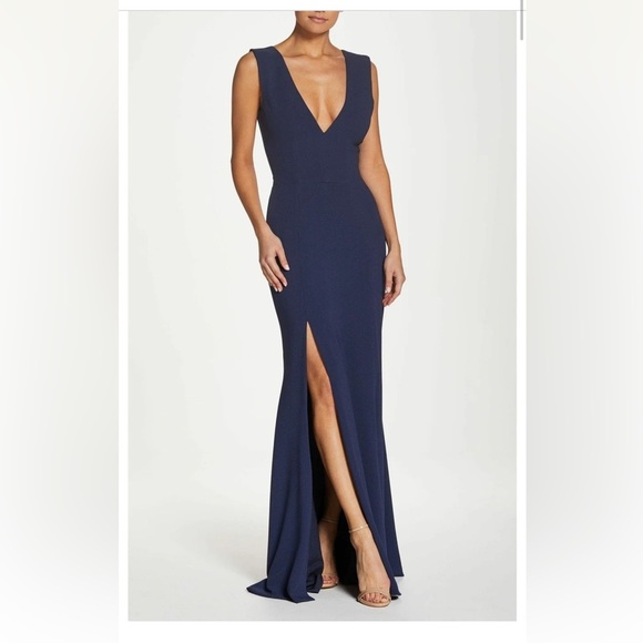 Dress the‎ Population Sandra Maxi Dress Midnight Blue XS NWT - Picture 1 of 10